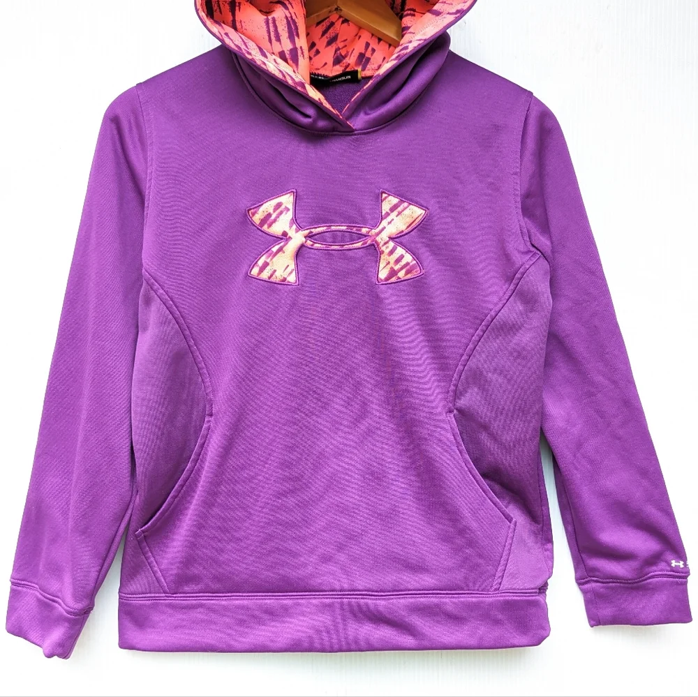 UNDER ARMOUR youth purple and pink pull-over hoodie sweatshirt